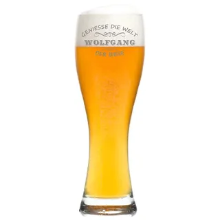 laser-diele Leonardo Weizenglas mit Name - Geschenkidee zum Geburtstag – Personalisiertes Bierglas mit Gravur - Geschenk für Mann - Vatertagsgeschenk - Welt der Biere