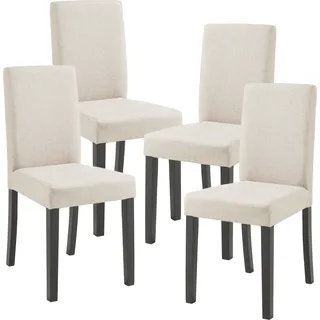 Esszimmerstuhl 'Hamburg' 4er Set Polsterstuhl Textil Holzbeine Beige - Beige