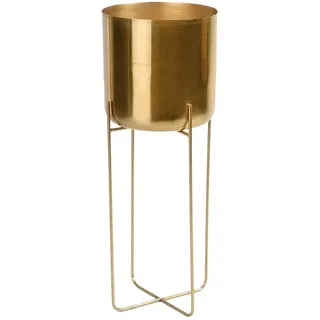 Serene Spaces Living Hoher, Goldener Soho-Pflanztopf mit abnehmbarem Metallständer, dekorativer Innenpflanzentopf, Blumentopfständer für Wohnzimmer, Küche, Büro, Maße: 61 cm hoch und 23,5 Durchmesser