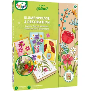 ARTISTA 9301956 Bastelset Blumenpresse & Dekoration, Kreativset mit Dekokarten in praktischer Aufbewahrungsbox, DIY Kit für Kinder ab 6 Jahren