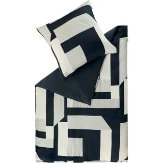 MUSTERRING Renforcé Bettwäsche SLOW Schwarz 155 x 220 cm - Schwarz