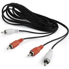 Cablexpert CCA-2R2R-6 Audio-Kabel 1,8 m 2 x RCA Schwarz (1.80 m), Audio Kabel
