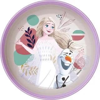 Tataway Disney Plastikschale für Mädchen Die Eiskönigin Elsa und Olaf mit rutschfester Unterseite, lila und weiß