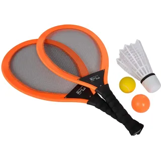 Simba Badminton Set 2 Schläger je 66cm, 1 Softball, 1 Kunststoffball, 1 Federball