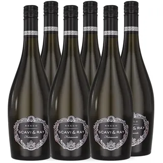 SCAVI & RAY Secco Frizzante Banquet 6 x 0,75L - feinperliger Perlwein aus Italien mit Zitrus- & Kernobstaromen, 10,5% Vol. - eleganter Aperitif für stilvolle Anlässe