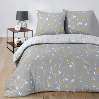 Vision - Wendebettwäsche Freya – Bettbezug 240 x 220 cm mit 2 Kissenbezügen für Standard-Doppelbett – 100 % Baumwolle