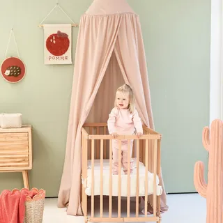 Nougat Baldachin für Kinderzimmer | Hängender Betthimmel für Babybett | Moskitonetz für Stubenwagen & Spielzimmer | Rundes Himmelbett für Baby