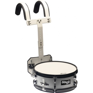 Stagg MASD-1455 Marching Snare Drum mit Carrier weiß