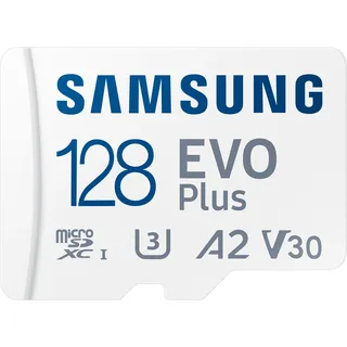 Samsung EVO Plus (2024) inkl. SD-Adapter", weiß, 128 GB