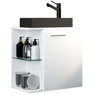 VCM Waschbeckenunterschrank »VCM 2-tlg Set   Waschplatz für Gäste WC   Gästebad   Waschtisch   Badezimmer Set ¿ Hausa-BL« 2 Stk. tlg., weiß