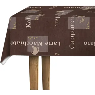 d-c-fix Wachstuchtischdecke Cappuccino Schoko 150 cm rund | Tischtuch im Vintage-Stil für den Küchen-, Ess- oder Gartentisch – lebensmittelecht, abwaschbar & wasserdicht