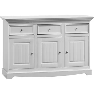 Anrichte Landhaus Stil Kommoden Sideboard Echtholz Möbel Bauern Schrank Kommode - Weiß