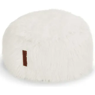 Green Bean® Sitzsack Fellotpik mit Füllmaterial (EPS Perlen) - Indoor Maße ca 100 x 55 cm - Bean Bag Sitzkissen Sitzpuff Sitzsessel Bodenkissen Lounge Creme - Beige