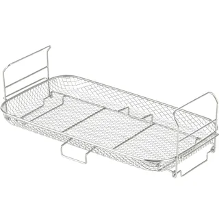 COSORI Heißluftfritteuse Zubehör, Multifunktionales Backgitter Kompatibel mit Dual Blaze TwinFry 10L, Ideal für Pommes und Hähnchenflügel, Stapelbar, Spülmaschinenfest, Edelstahl 304, 36,8 x 18,8 cm