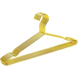 Amber Home 10 Stück 43cm Gold Eisen Kleiderbügel, Metall Kleiderbügel aus mit Rutschfester Nut für Anzug T-Shirt Hemd Jacke Kleid Hose, Robust und Haltbar