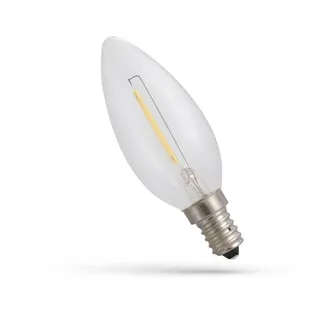 ETT LED Filament Kerzenlampe, E14, 230V, 1W, 1800K - ultra warmweiß, klar