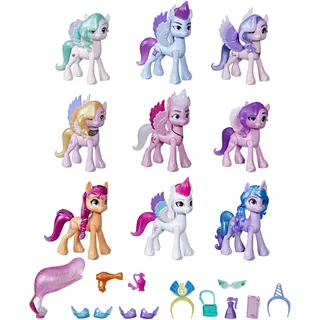 My Little Pony F2031, A New Generation Königliche Gala-Kollektion, Spielzeug für Kinder, 9 Ponyfiguren, 13 Accessoires, Poster