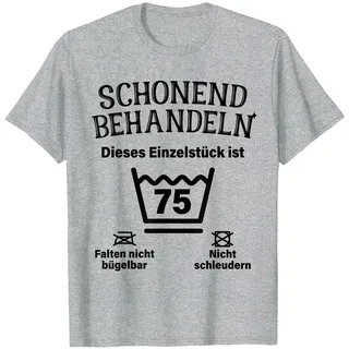 Schonend Behandeln 75. Geburtstag Einzelstück Ist 75 T-Shirt, Herren, Grau Meliert, XL