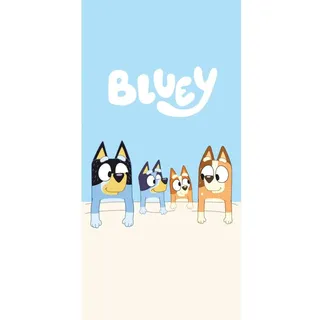 Jerry Fabrics Bluey Bingo Strandtuch Urlaub Kinder Schwimmen Kinder Badetuch Geschenk, 70 x 140 cm, Blau