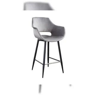 KAWOLA Barhocker ZAJA Barstuhl Sitzhöhe 76 cm Velvet grau
