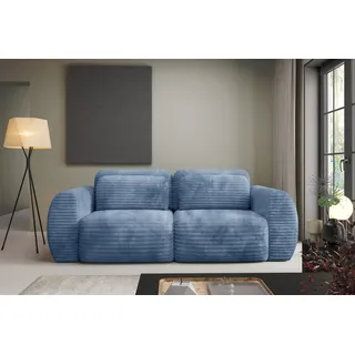 Fun Möbel Sofa 2-Sitzer mit Schlaffunktion simone in Stoff Ambience Himmelblau