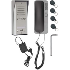 Cyfral Türsprechanlage Gegensprechanlage Cosmo R 1 mit 2-Draht-Anschluss, RFID Leser integriert, Set für eine Familie