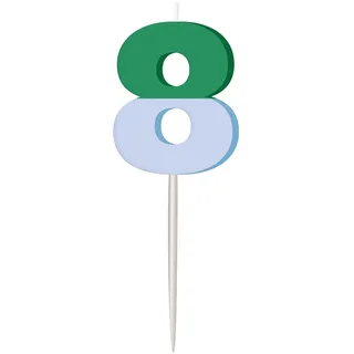 Folat 27797 Geburtstag und Party Dekoration Buntes - Kerze - Stripetastic - Zahl 8 - Partyzubehör für Kinder und Erwachsene