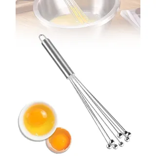 HZAOPZE Edelstahl Schneebesen Kugeln,10 Drähte Rührbesen für Kochen Mischen Schlagen Rühren Der Mattierte Griff Ist Nicht Leicht Verrutschen zu Rosten und Weist Eine Gute Zähigkeit Auf(10 Zoll)