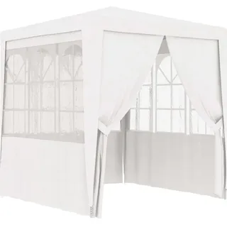 Profi-Partyzelt mit Seitenwänden 2,5x2,5 m Weiß 90 g/m2 - Weiß