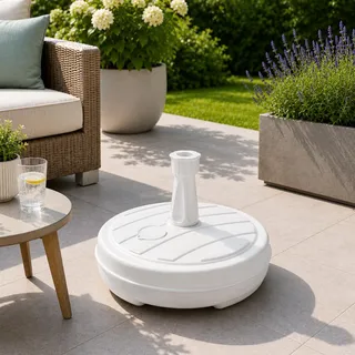Sonnenschirm-Ständer 13L Weiß Ø43cm Höhe 13cm - Weiß, Grau