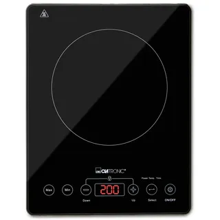 Clatronic Clatronic® Induktion Keramik Kochplatte Herdplatte Kochfeld 2000W 10Programm BLK schwarz