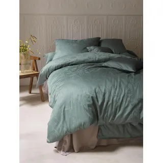Bettwäsche IRISETTE "Rio 8643", grün, B/L: 135cm x 200cm, 1 Stk., 1 Stk., Satin, B/L: 80cm x 80cm, 2, Satin, Obermaterial: 100% Baumwolle, Bettwäsche, Bettwäsche, Seidig glänzend, gewebtes Muster, hochwertig