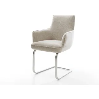 DeLife Freischwinger Heira-Flex Webstoff Soft Beige