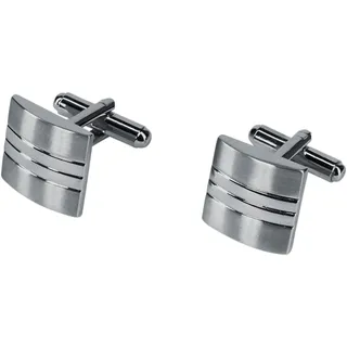 Manschettenknöpfe FIRETTI "matt glänzende Optik", grau (metallfarben), Manschettenknöpfe, L: 15mm, Metall, Manschettenknöpfe, B:15mm