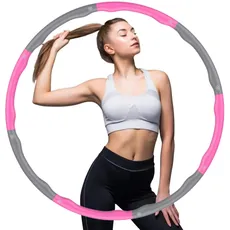 Hula Hoop Reifen Erwachsene Abnehmen - Blisstaar Hoola Hoop Kinder zur Massagen Gewichtsabnahme 1kg Abnehmbarer Reorganisierbar Besonders Fitness Training Bauchmuskelkonturen - Rosa Grau