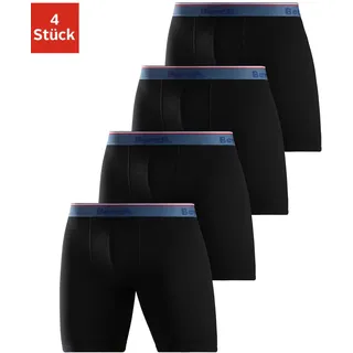 Langer Boxer BENCH., Herren, Gr. M, 4 Stk., schwarz, Jersey, Obermaterial: 95% Baumwolle, 5% Elasthan, unifarben, Unterhosen Langer Boxer, Boxershorts mit langem Bein, schmalen Streifen und Logo im Bund, Topseller
