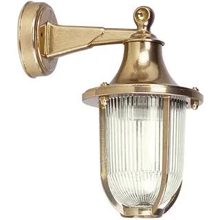 Wandleuchte Glas Messing massiv außen IP64 Außenleuchte Haustür Hof Terrasse