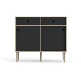 ebuy24 Highboard matt schwarz , Schwarz , Holzwerkstoff , 99x89x41 cm , Kleinmöbel, Kommoden, Sideboards