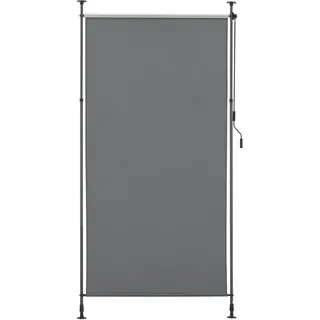 pro.tec Außenrollo 150 x 270 cm Dunkelgrau Kunststoff