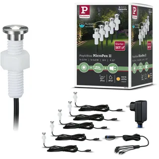 Paulmann Einbauleuchte MicroPen II Aluminium IP67 18,2 cm 5x0,22W silber