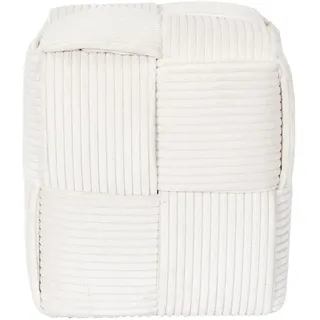HOME DECO FACTORY Gerippter geflochtener Pouf Sitz- und Fußhocker Beige