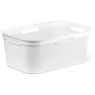 Rotho Brisen Wäschekorb 40l mit 4 Griffen, Kunststoff (PP) BPA-frei, weiss, 40l
