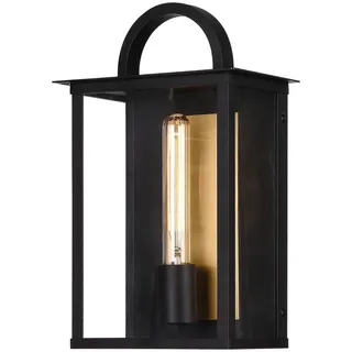 Außenleuchte Edelstahl Glas E27 IP23 h: 36 cm eckig Rustikal Wand Lampe Haustür