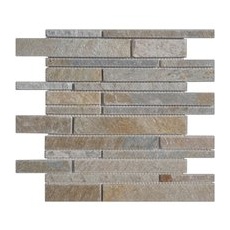 Mosaikmatte Quarzit Beige Bunt Bricks 30 cm x 30 cm