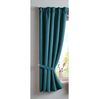 Gardinenbox Vorhang Blickdicht »Newyork« verdeckte Schlaufen Petrol HxB 160x140 cm 1er-Pack Thermo-Gardine Verdunkelungsvorhang Blackout schalldämmend ÖKOTEX Kräuselband Raffhalter, 202020610