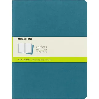 Moleskine Cahier XL, 3er Set, Blanko, Lebhaftes Blau