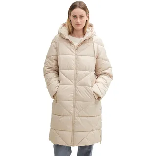 TOM TAILOR Damen Puffer Parka mit Kapuze, 12365 - Dusty Beige, XL