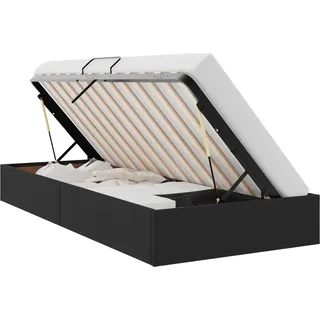 vidaXL Ottoman Bettgestell mit Speicher Schwarz 90 x 200 cm Samt - Schwarz
