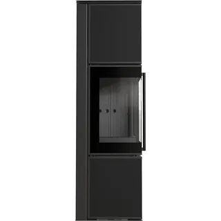 Kaminofen aus Stahl KRATKI TORA/M 8 kW Ø 150 Quarzsinter Nero Assoluto schwarz Verkleidung - Schwarz
