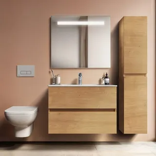 Ideal Standard Möbelpaket Eurovit+ Unterschrank und Waschtisch 81 cm Eiche